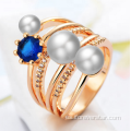 Anillo CZ 925 Anillos de plata Joyería dedo Pearl